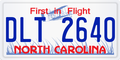 NC license plate DLT2640
