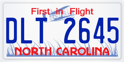 NC license plate DLT2645