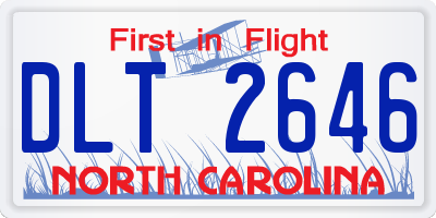 NC license plate DLT2646