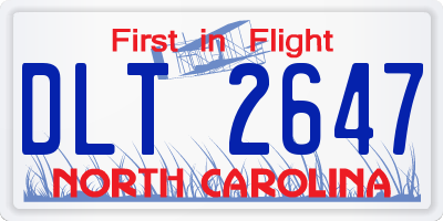 NC license plate DLT2647