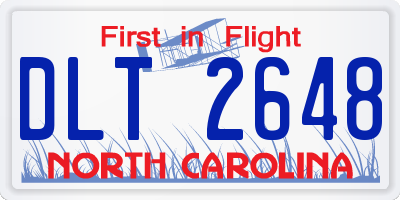 NC license plate DLT2648