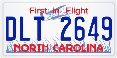 NC license plate DLT2649