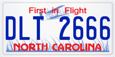 NC license plate DLT2666