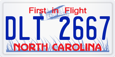NC license plate DLT2667