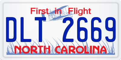 NC license plate DLT2669