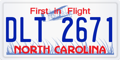 NC license plate DLT2671