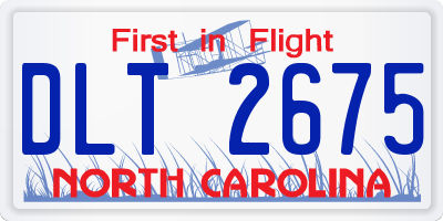 NC license plate DLT2675