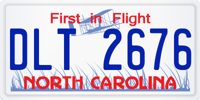 NC license plate DLT2676