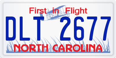 NC license plate DLT2677