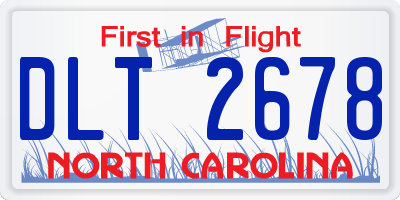 NC license plate DLT2678