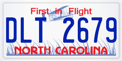 NC license plate DLT2679