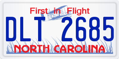 NC license plate DLT2685