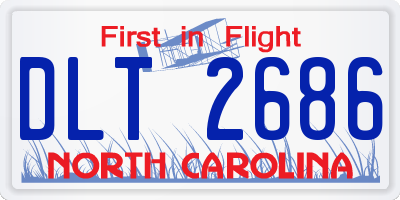 NC license plate DLT2686