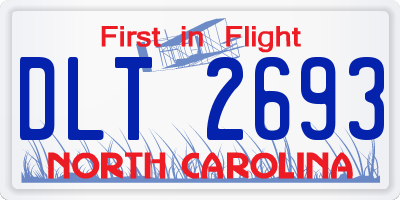 NC license plate DLT2693