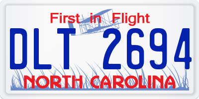 NC license plate DLT2694