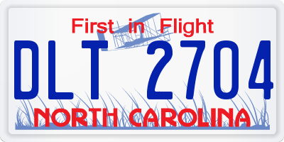 NC license plate DLT2704