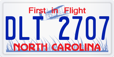 NC license plate DLT2707