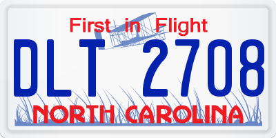 NC license plate DLT2708