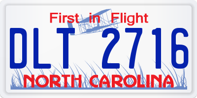 NC license plate DLT2716