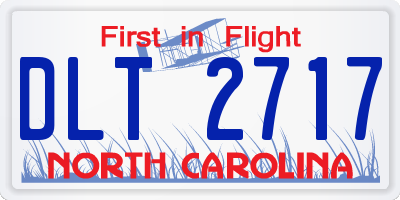 NC license plate DLT2717