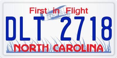 NC license plate DLT2718
