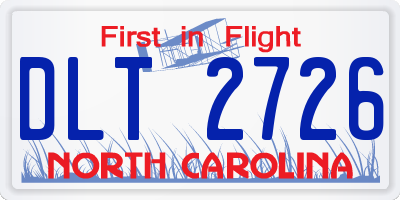 NC license plate DLT2726