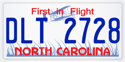 NC license plate DLT2728