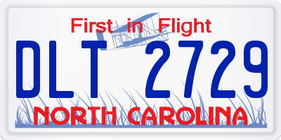 NC license plate DLT2729