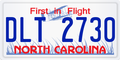 NC license plate DLT2730