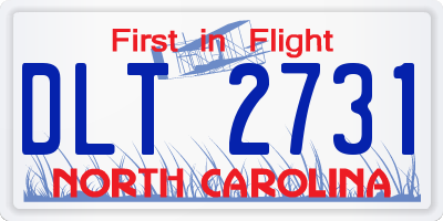 NC license plate DLT2731