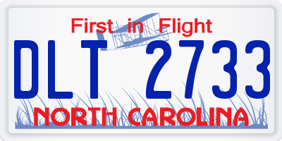 NC license plate DLT2733