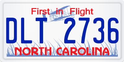 NC license plate DLT2736