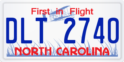 NC license plate DLT2740