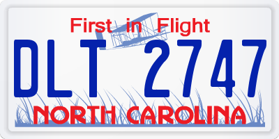 NC license plate DLT2747