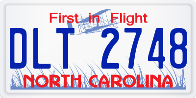 NC license plate DLT2748