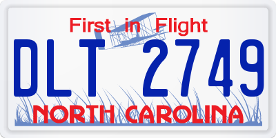 NC license plate DLT2749