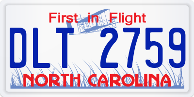 NC license plate DLT2759