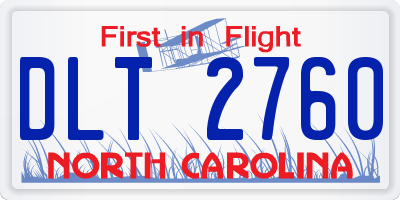 NC license plate DLT2760