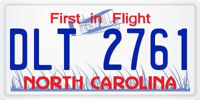 NC license plate DLT2761