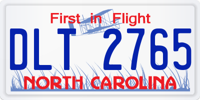 NC license plate DLT2765