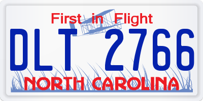 NC license plate DLT2766