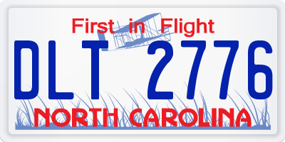 NC license plate DLT2776