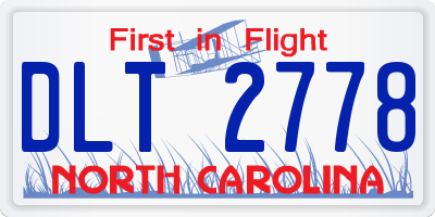 NC license plate DLT2778