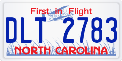 NC license plate DLT2783