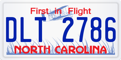 NC license plate DLT2786
