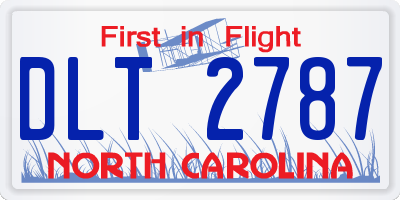 NC license plate DLT2787