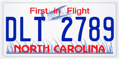 NC license plate DLT2789