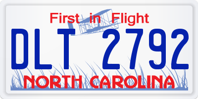 NC license plate DLT2792