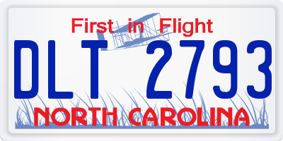NC license plate DLT2793