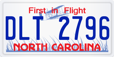 NC license plate DLT2796